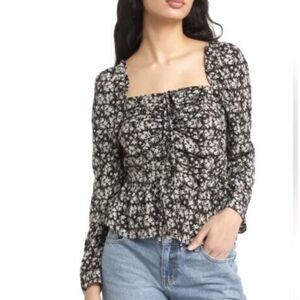 Vigoss Long Sleeve Smock Front/Back Top Large